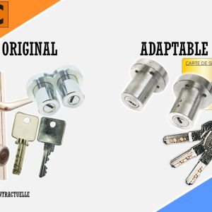 Cylindre adaptable C/38 mm Ø29 SEUCOM MEDECO – CYC Serrures