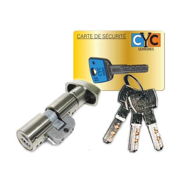 Cylindre adaptable 30X30 à BOUTON pour serrure FONTAINE – Image 2